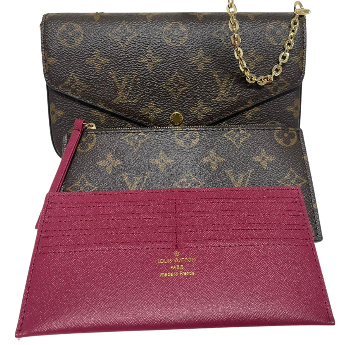 Louis Vuitton Felicie Pochette Monogram Canvas Brown Bag