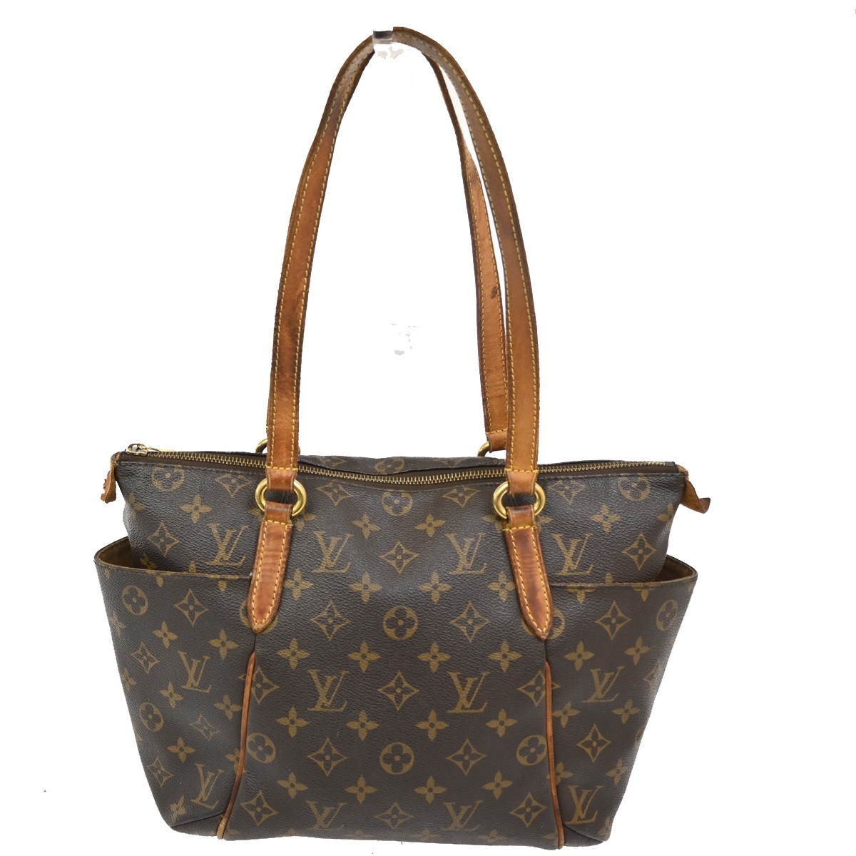 LOUIS VUITTON Logo Totally PM Shoulder Bag Monogram Leather Brown M56688 38KB590