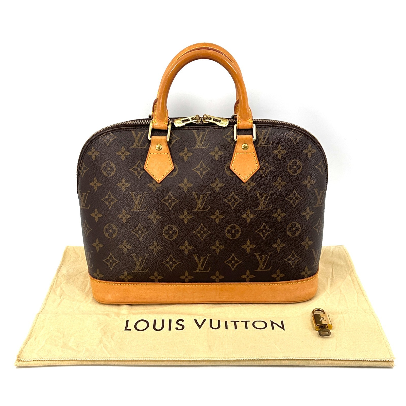 Louis Vuitton Alma Hand Bag Monogram Brown Authentic