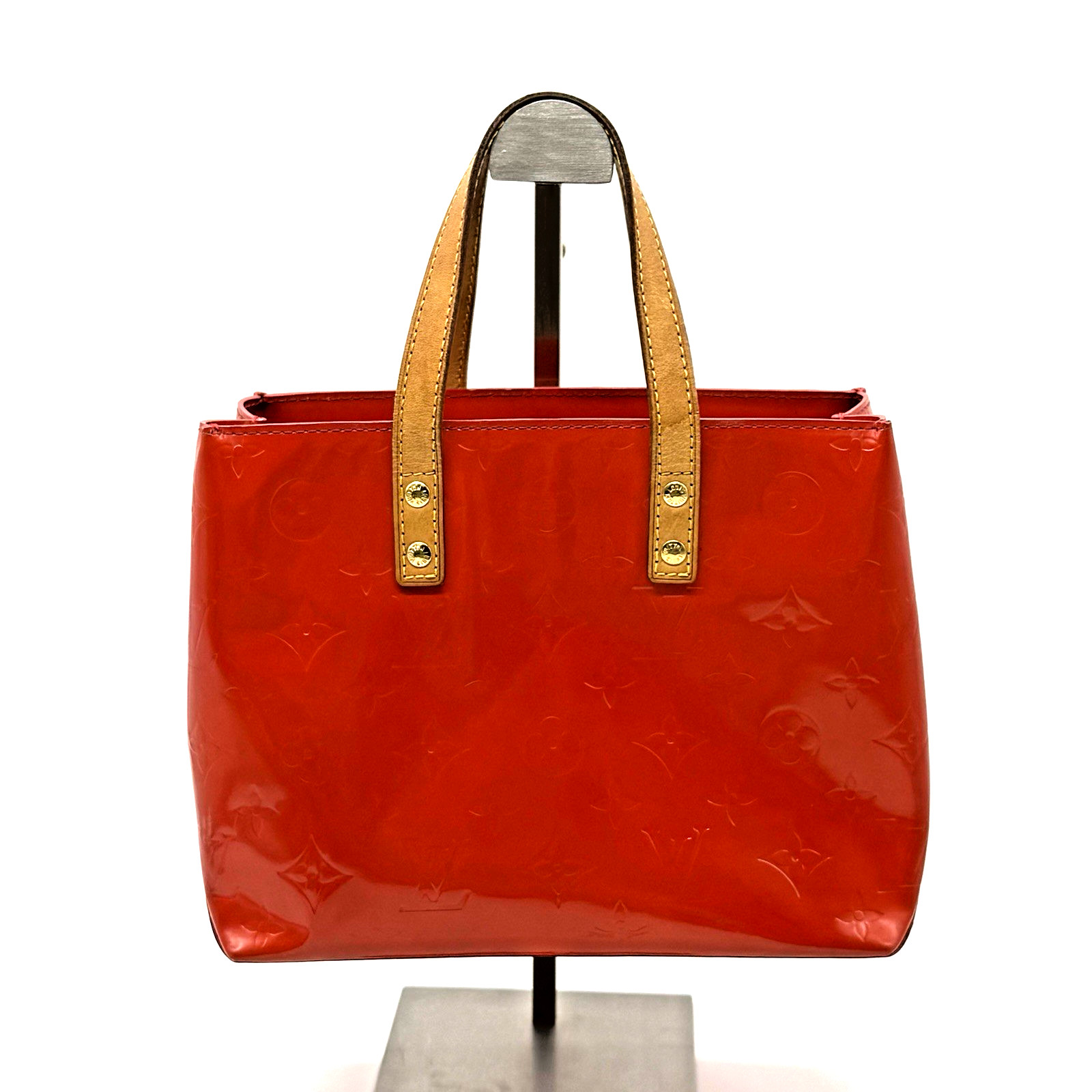 LOUIS VUITTON Monogram Vernis Reade PM Hand Bag Red Authentic