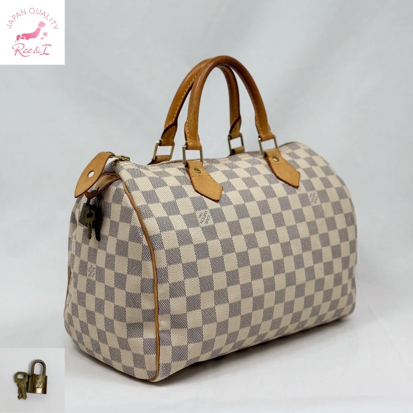 Louis Vuitton speedy 30 Damier Azur Hand Bag LV Authentic N41533 B25071902