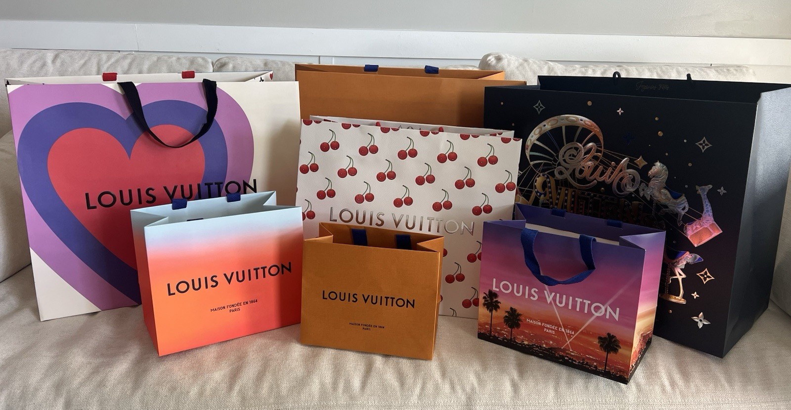 Authentic Louis Vuitton 26 Gift Bags lot