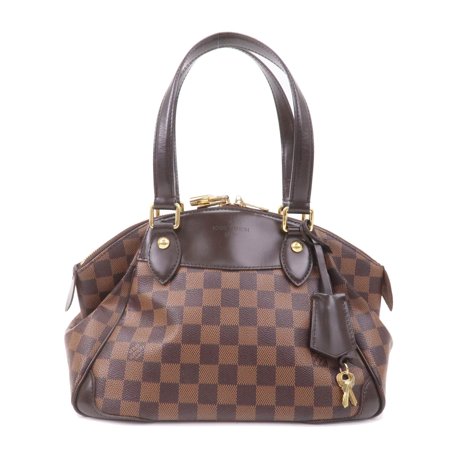 Auth Louis Vuitton Damier Verona PM Hand Bag Ebene Brown N41117 Used