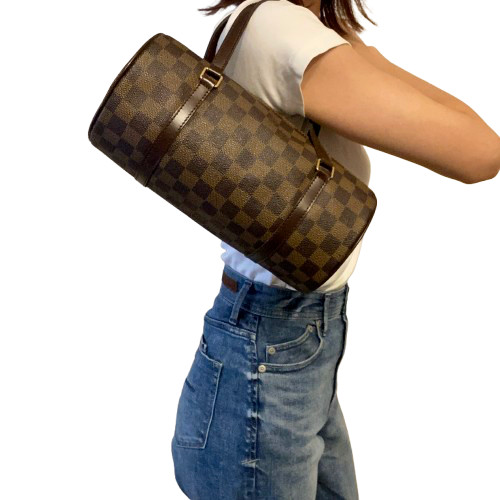 Louis Vuitton Damier Ebene Papillon 26 Hand Bag Canvas Leather N51304 DU0096