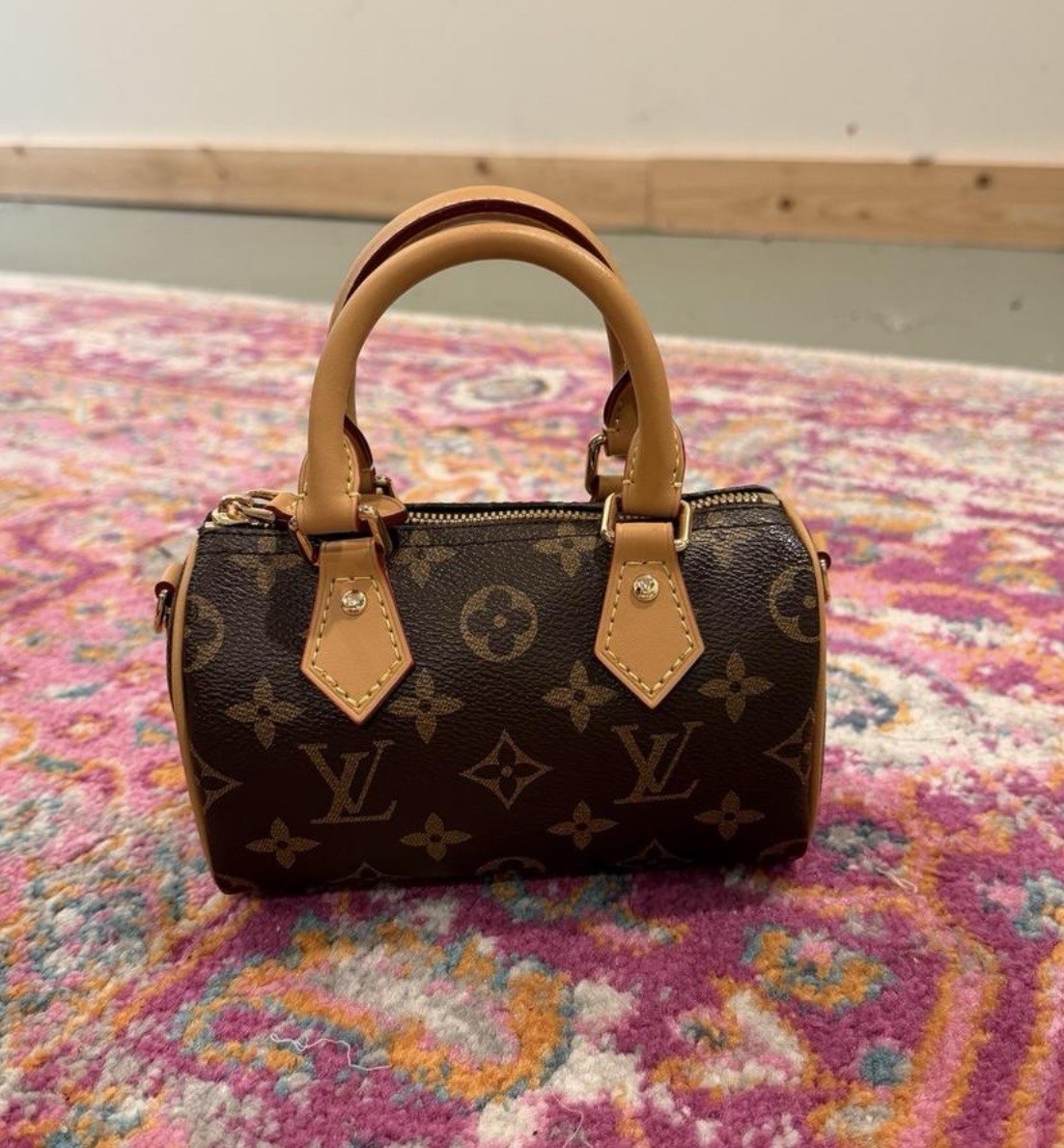 Louis Vuitton Mini Speedy Handbag Monogram Canvas Leather, Brown