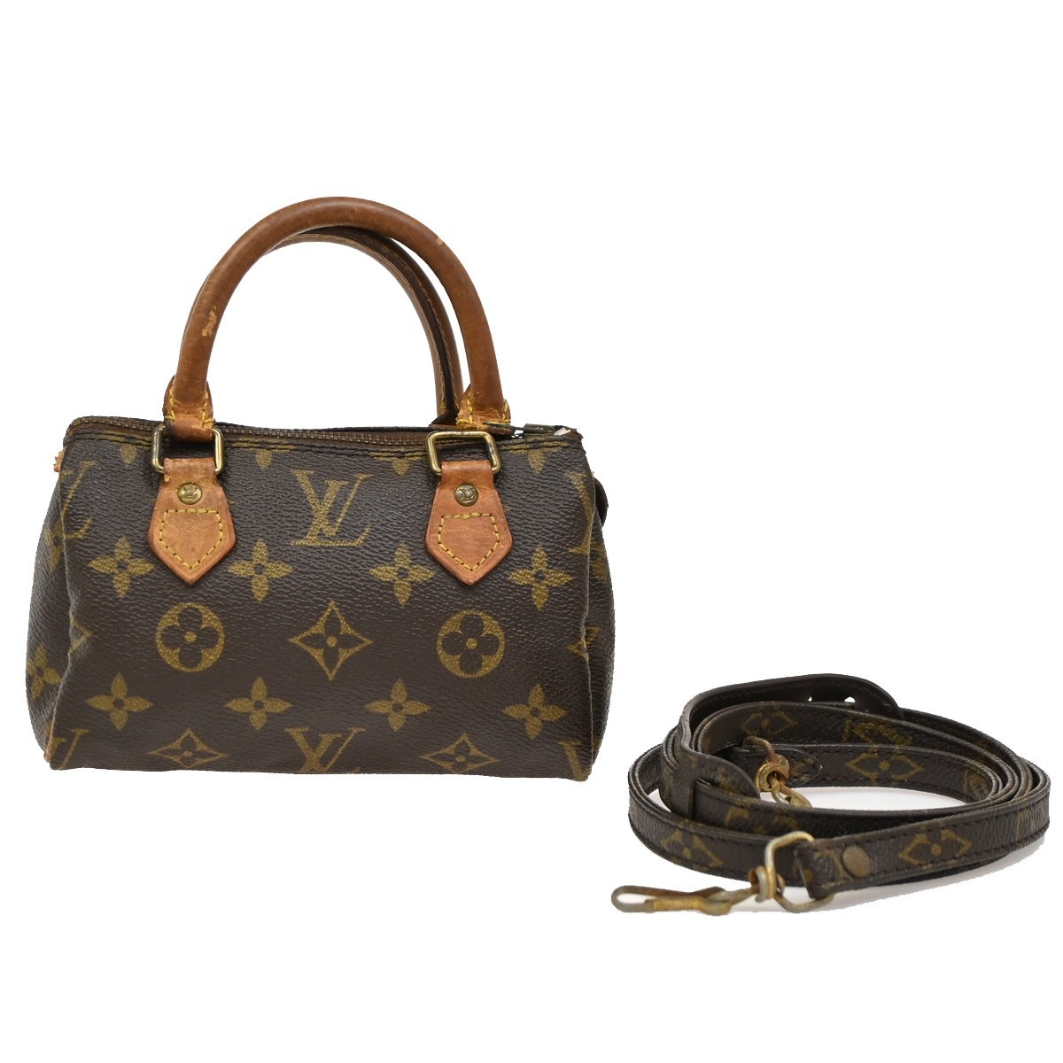 LOUIS VUITTON Mini Speedy 2Way Hand Bag Monogram Leather Brown M41534 35DA216