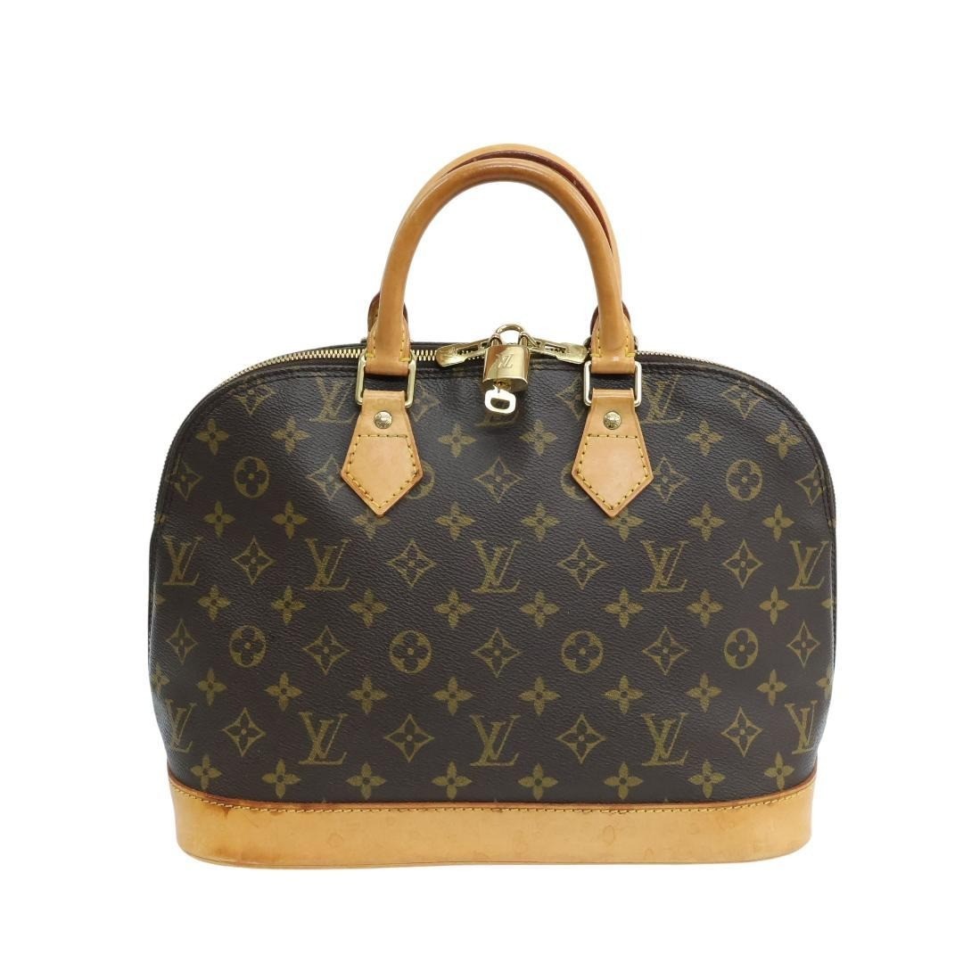 Louis Vuitton Monogram Alma M51130 Handbag Brown Gold Hardware AB Rank w/Padlock