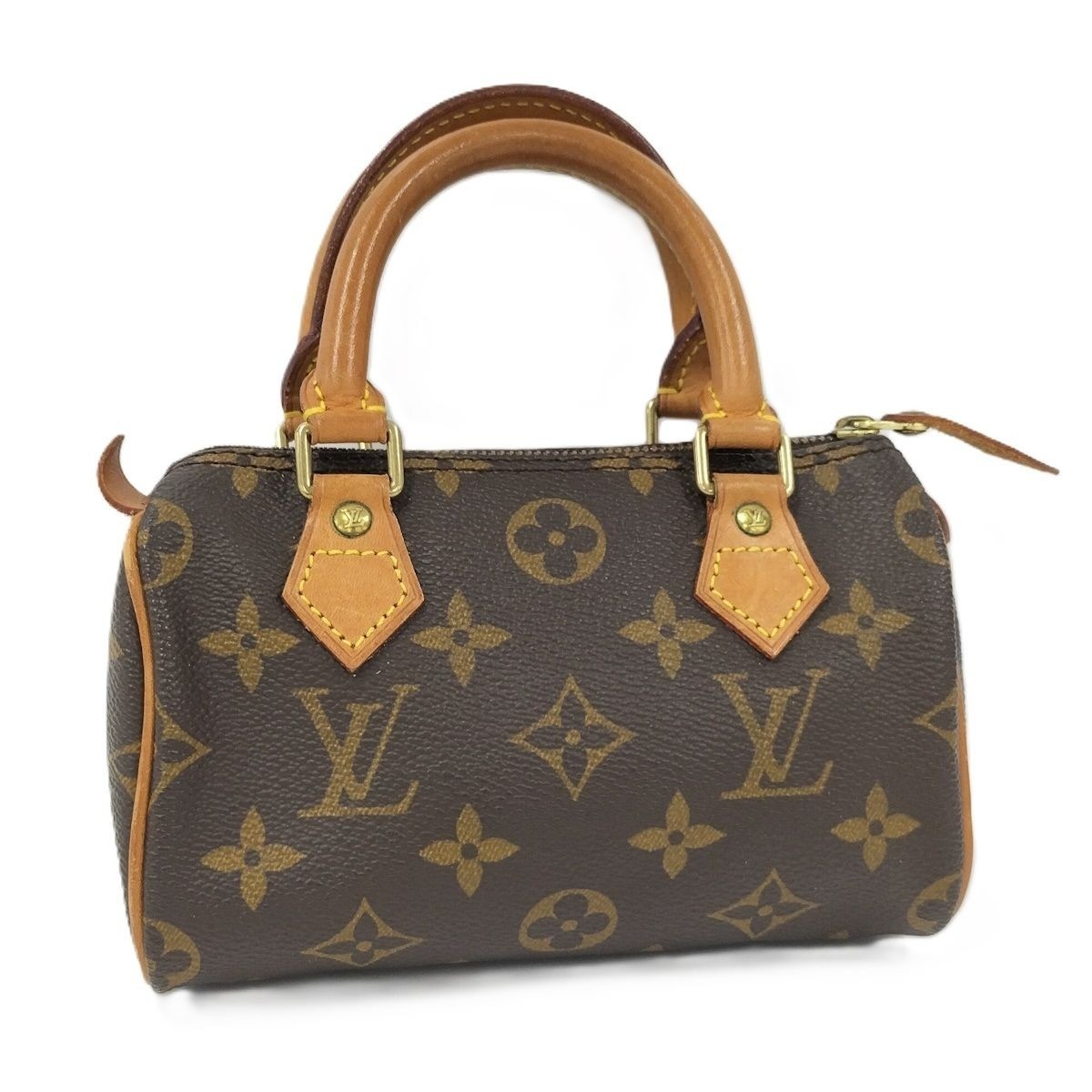 Louis Vuitton Monogram Mini Speedy Hand Bag Brown M41534 Authentic Used F/S