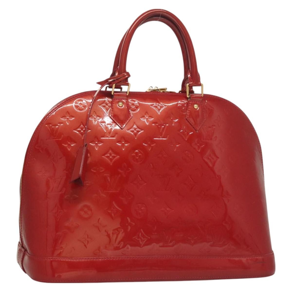 LOUIS VUITTON Monogram Vernis Alma GM Hand Bag Rose Andian M91772 LV Auth 128079