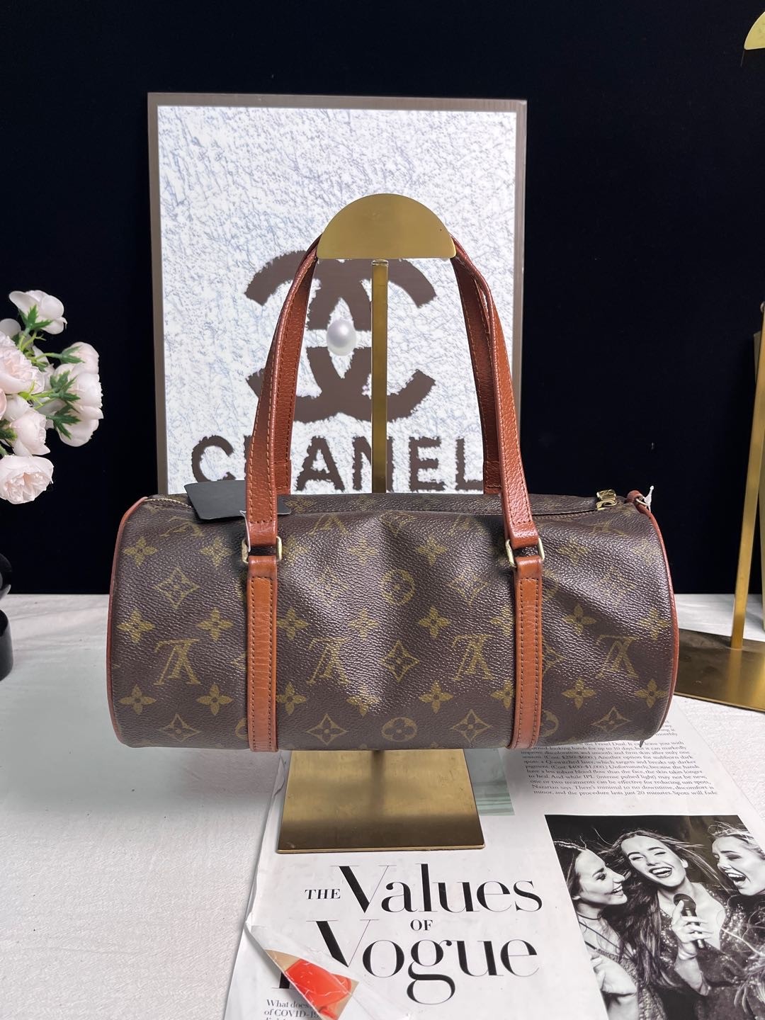 Louis Vuitton Monogram Papillon 30 Hand Bag M51385 Brown Canvas