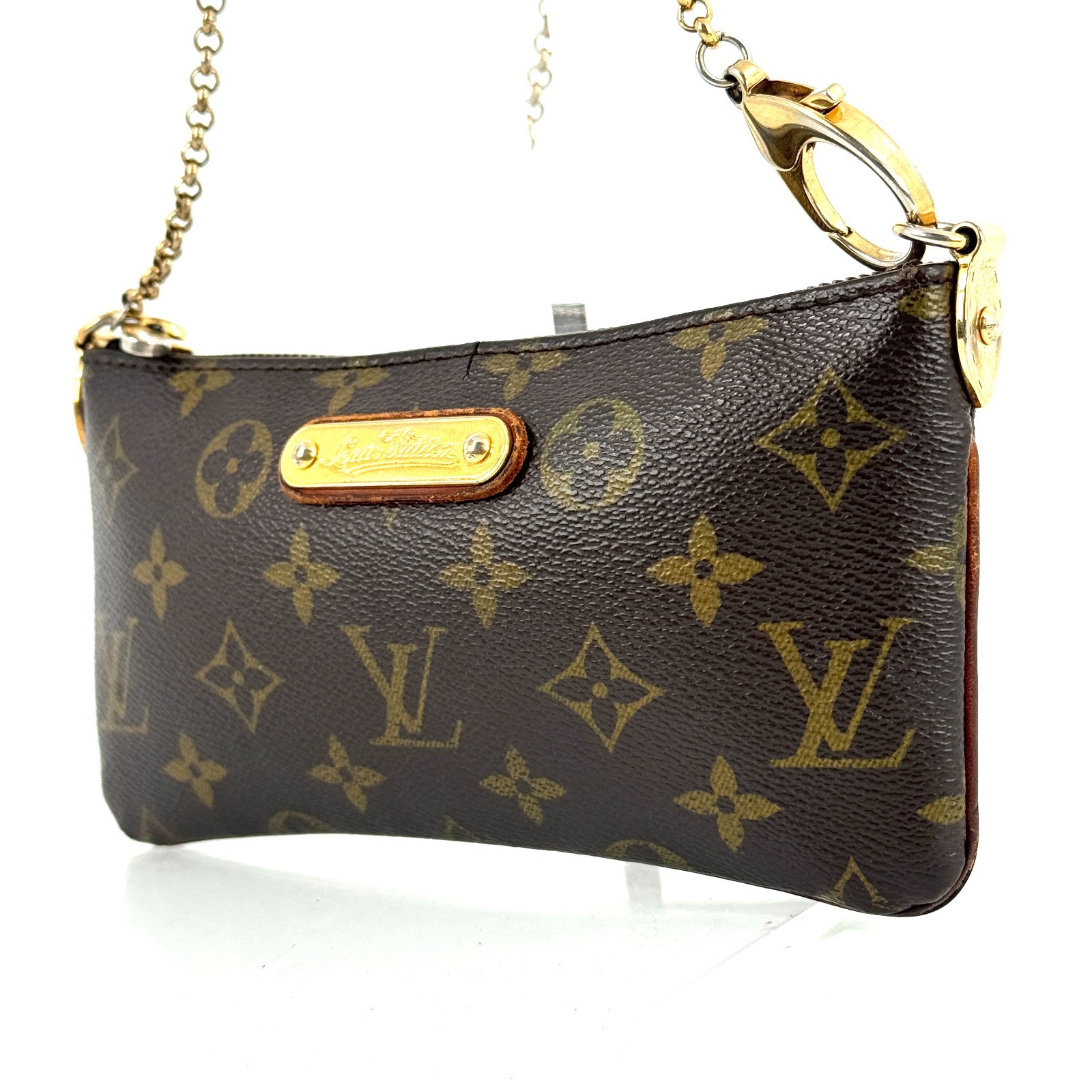 Louis Vuitton Monogram Pochette Milla MM Chain Hand Bag M60094 Auth