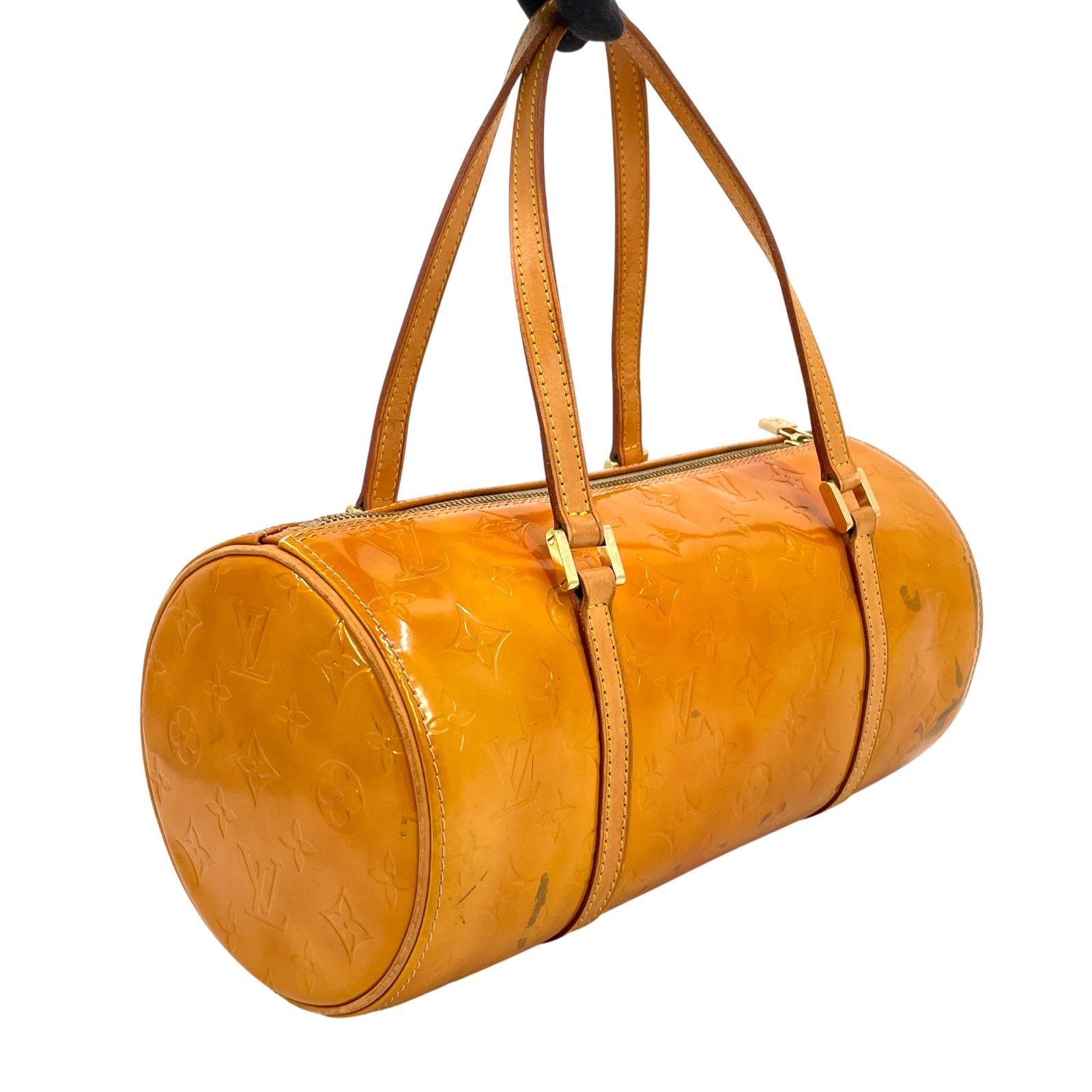 Auth LOUIS VUITTON Monogram Vernis Yellow Bedford M91006 Ladies Handbag KB672