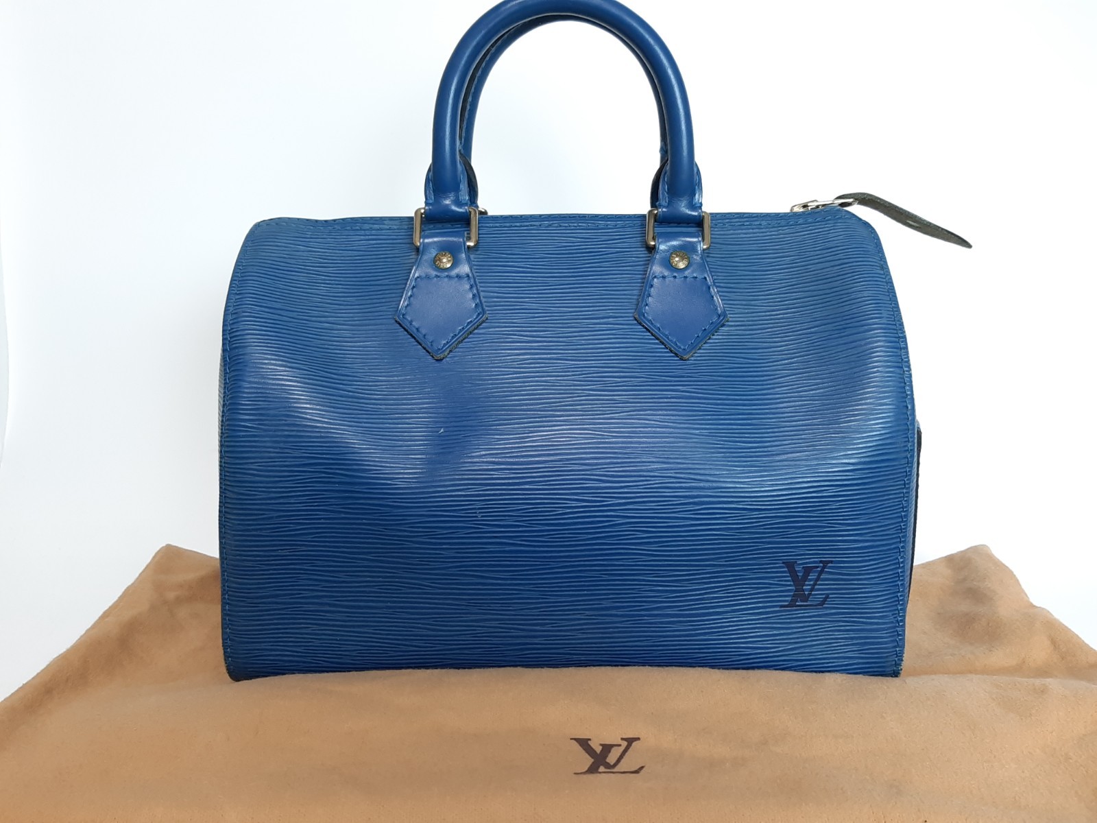 Louis Vuitton Handbag Speedy 30 M43004 Epi Blue Boston Bag SP0975