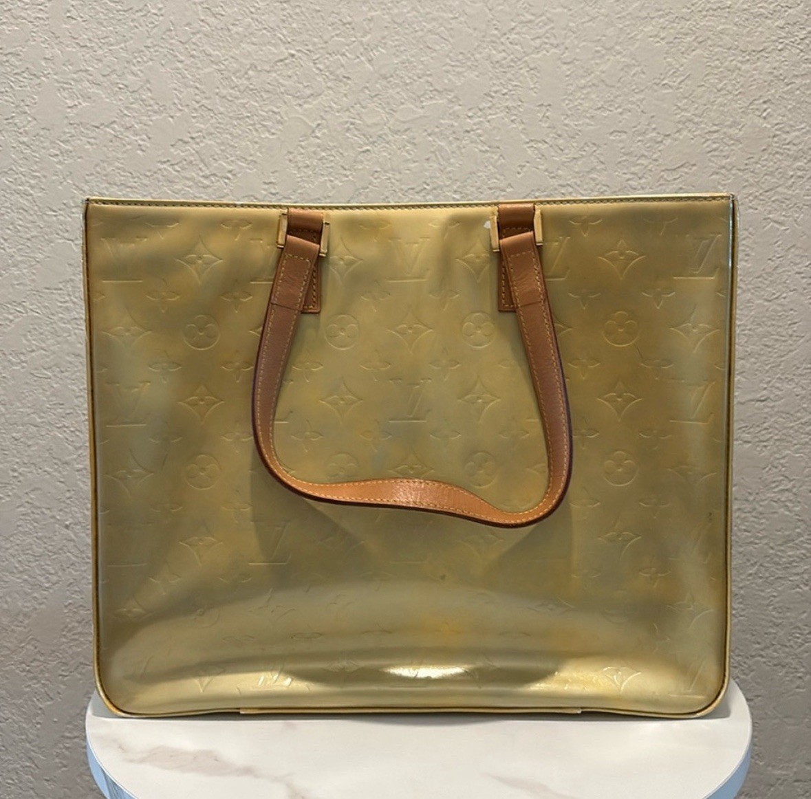 Louis Vuitton Vernis Tote Monogram Bag Yellow
