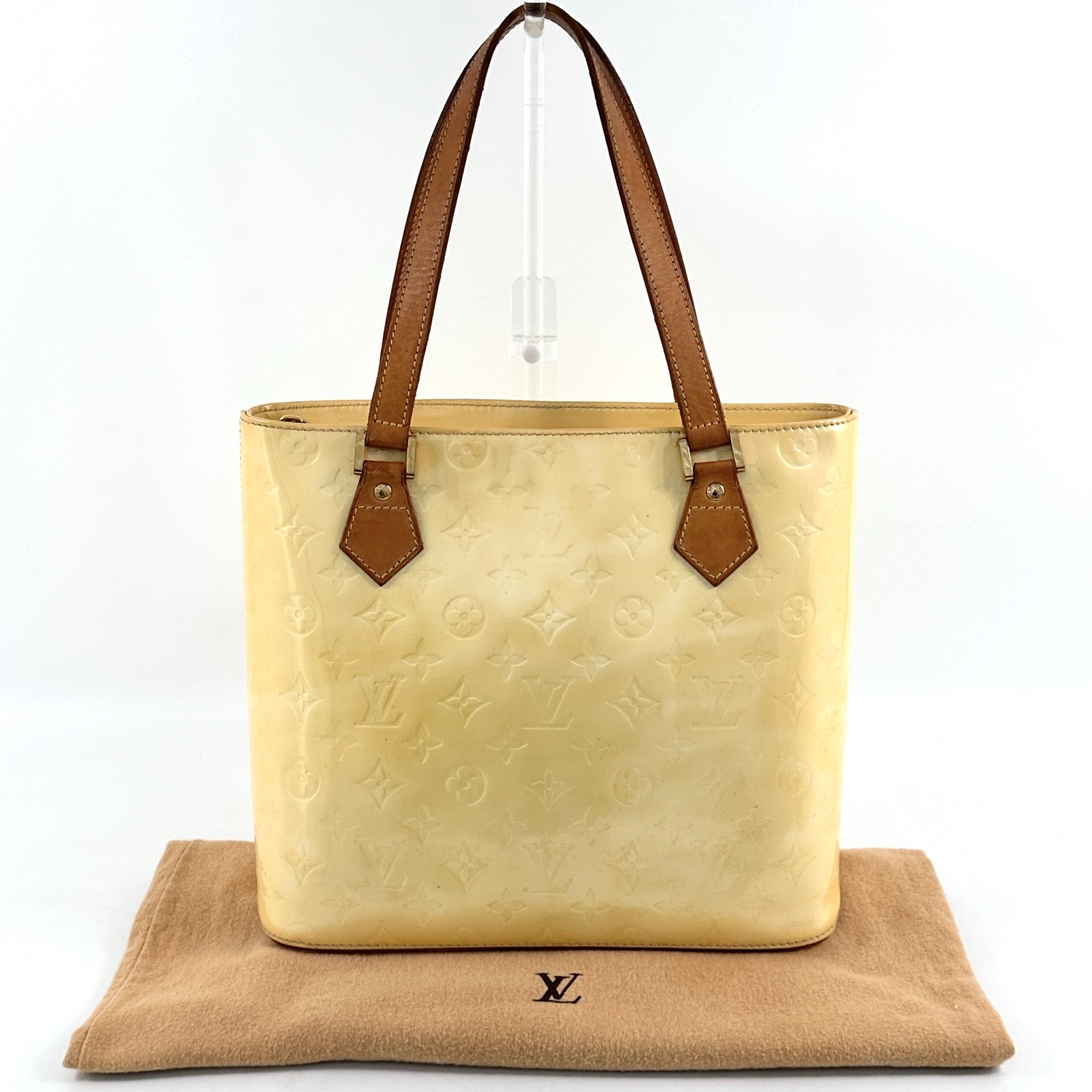 LOUIS VUITTON Monogram Vernis Hand Bag Yellow tones Authentic from Japan