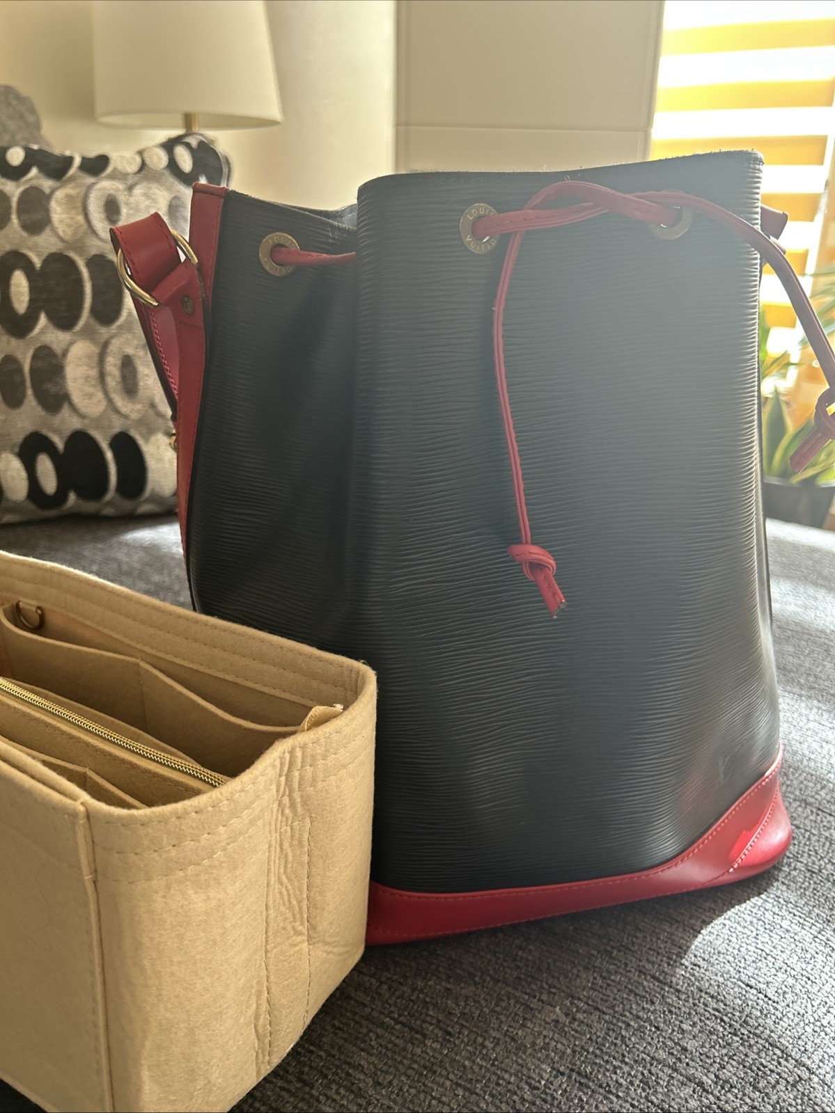 Louis Vuitton Epi Bucket Bag – Black With Red Trim