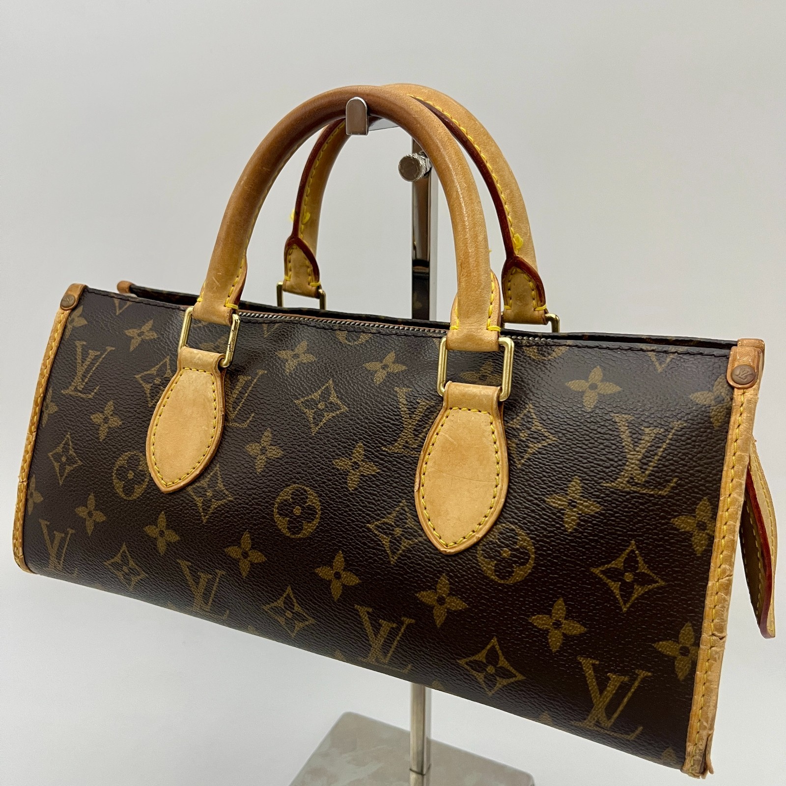 Louis Vuitton Monogram Popincourt M40009 Hand Bag Brown Canvas Authentic D204