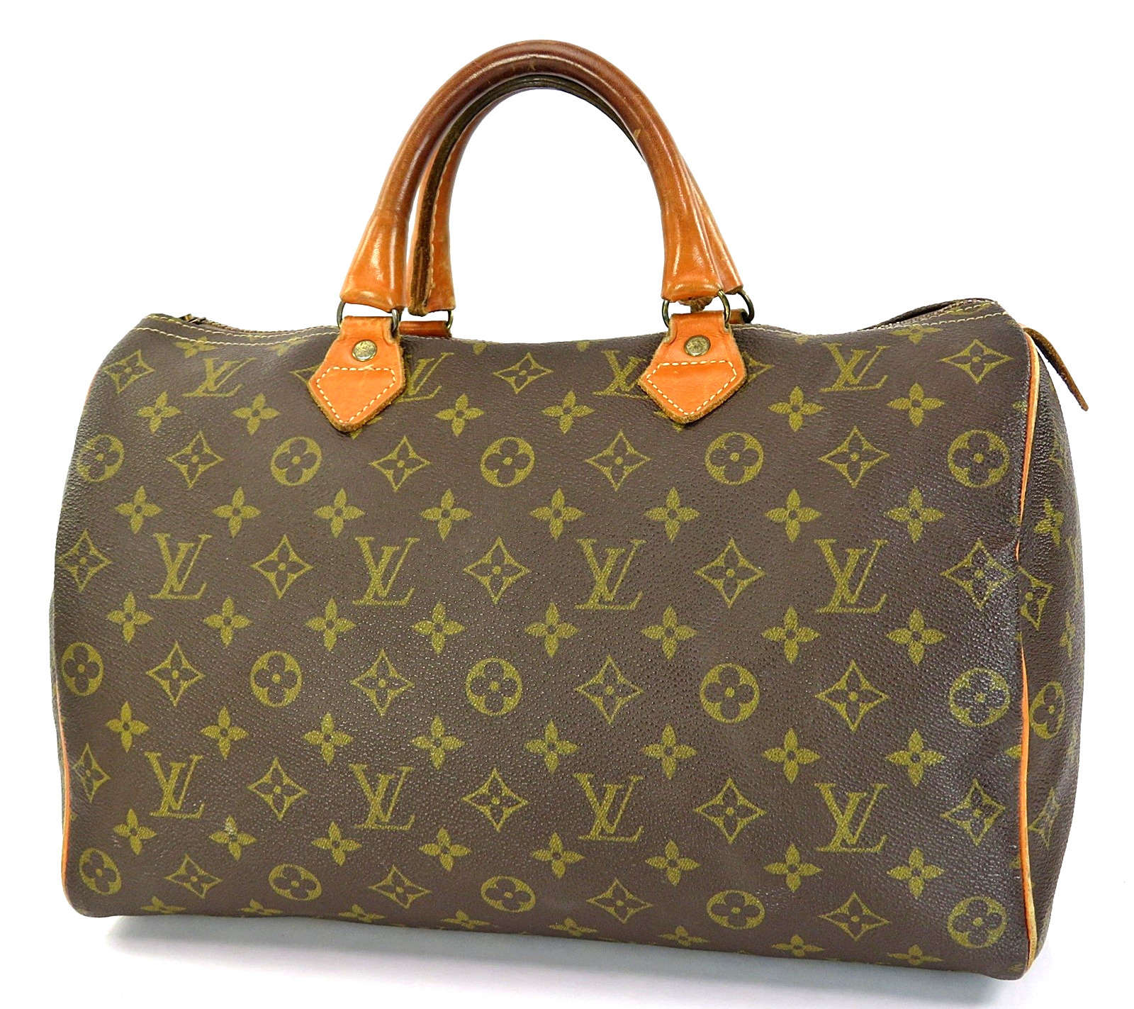 Auth VTG LOUIS VUITTON Speedy 35 French Co. Monogram Boston Hand Bag #62153