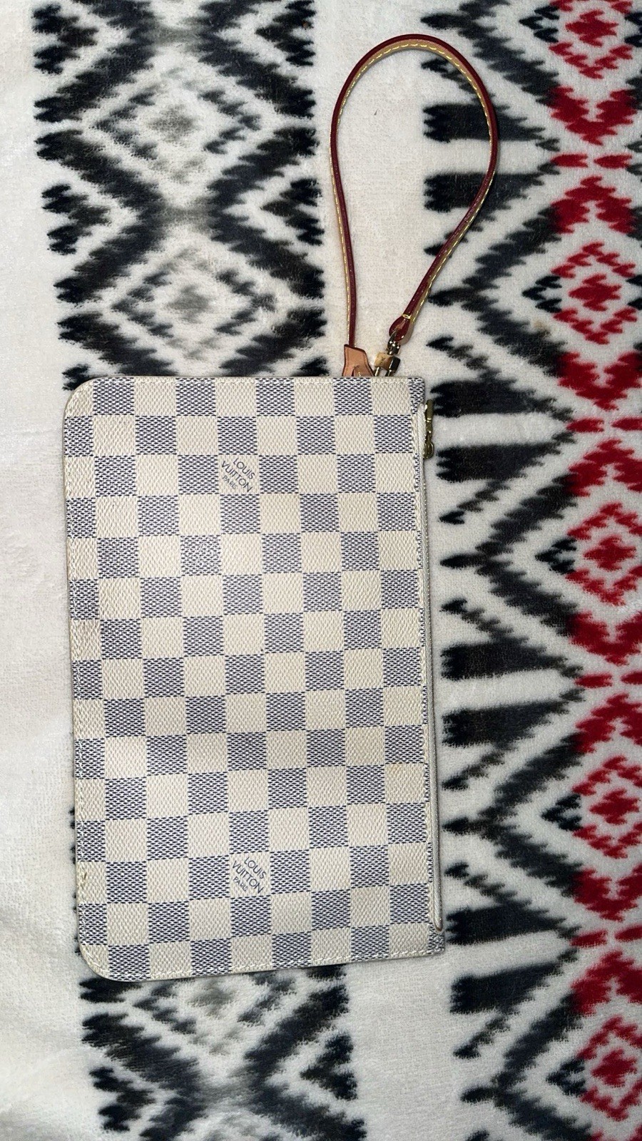 Authentic Louis Vuitton Embossed Monogram Leather Wristlet/Clutch/Purse