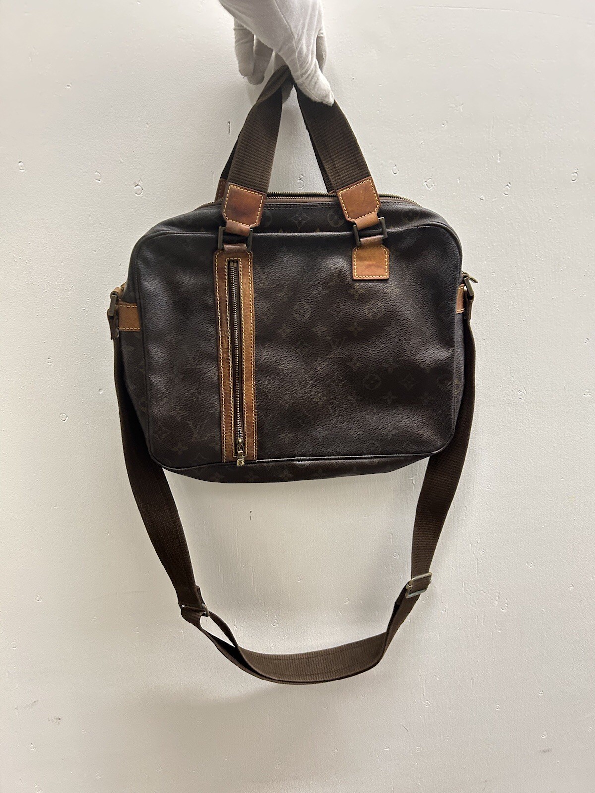 NO TARIFF Louis Vuitton LV Hand Bag Sac Bosphore Brown Monogram Bag