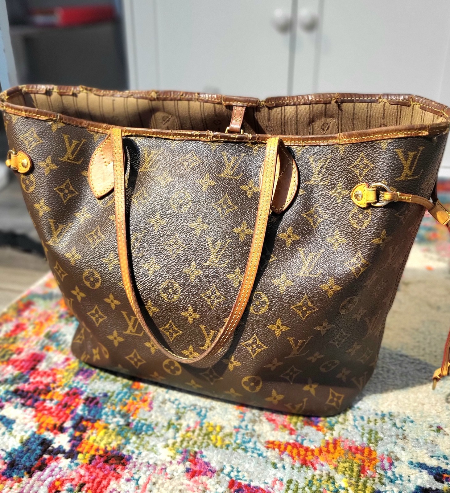 Louis Vuitton Neverfull Tote MM Brown Canvas Monogram