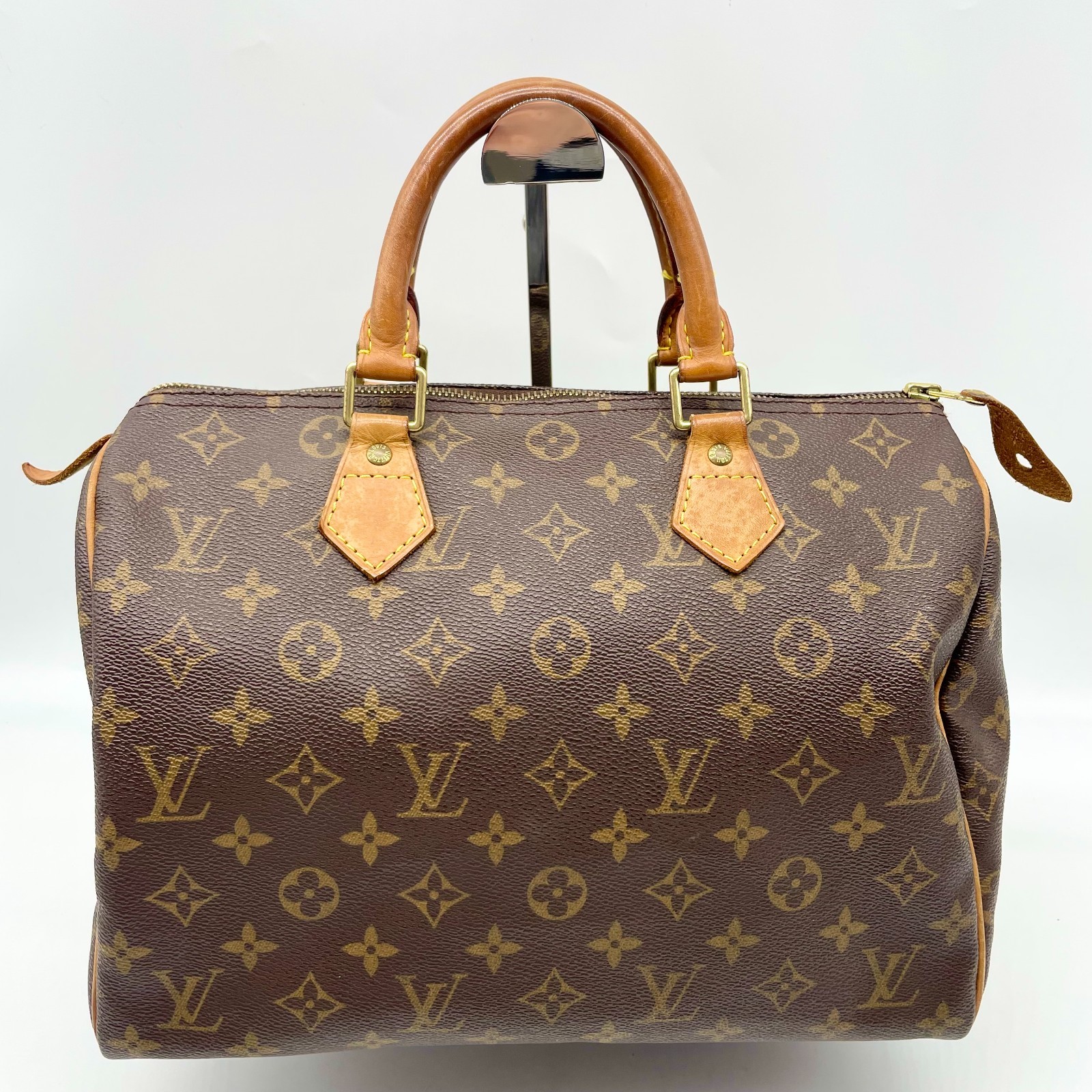 Louis Vuitton Boston Bag Speedy 30 Brown Monogram Handbag M41526 TH0070 Auth