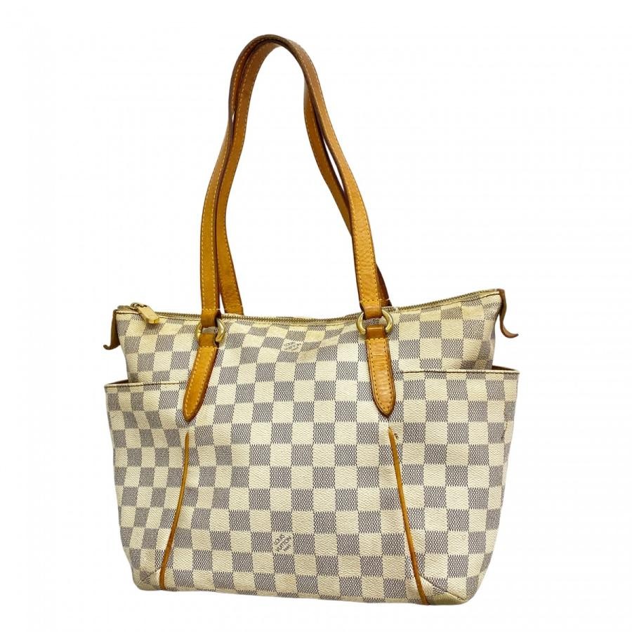 LOUIS VUITTON Totally PM N51261 Damier Azur Tote Bag White