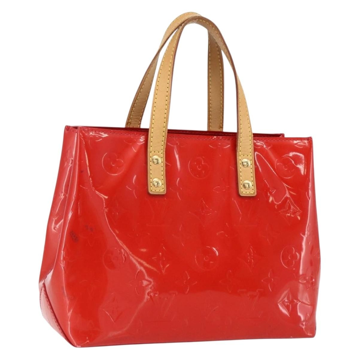 LOUIS VUITTON Monogram Vernis Reade PM Hand Bag Red Rouge M91088 LV Auth 172005