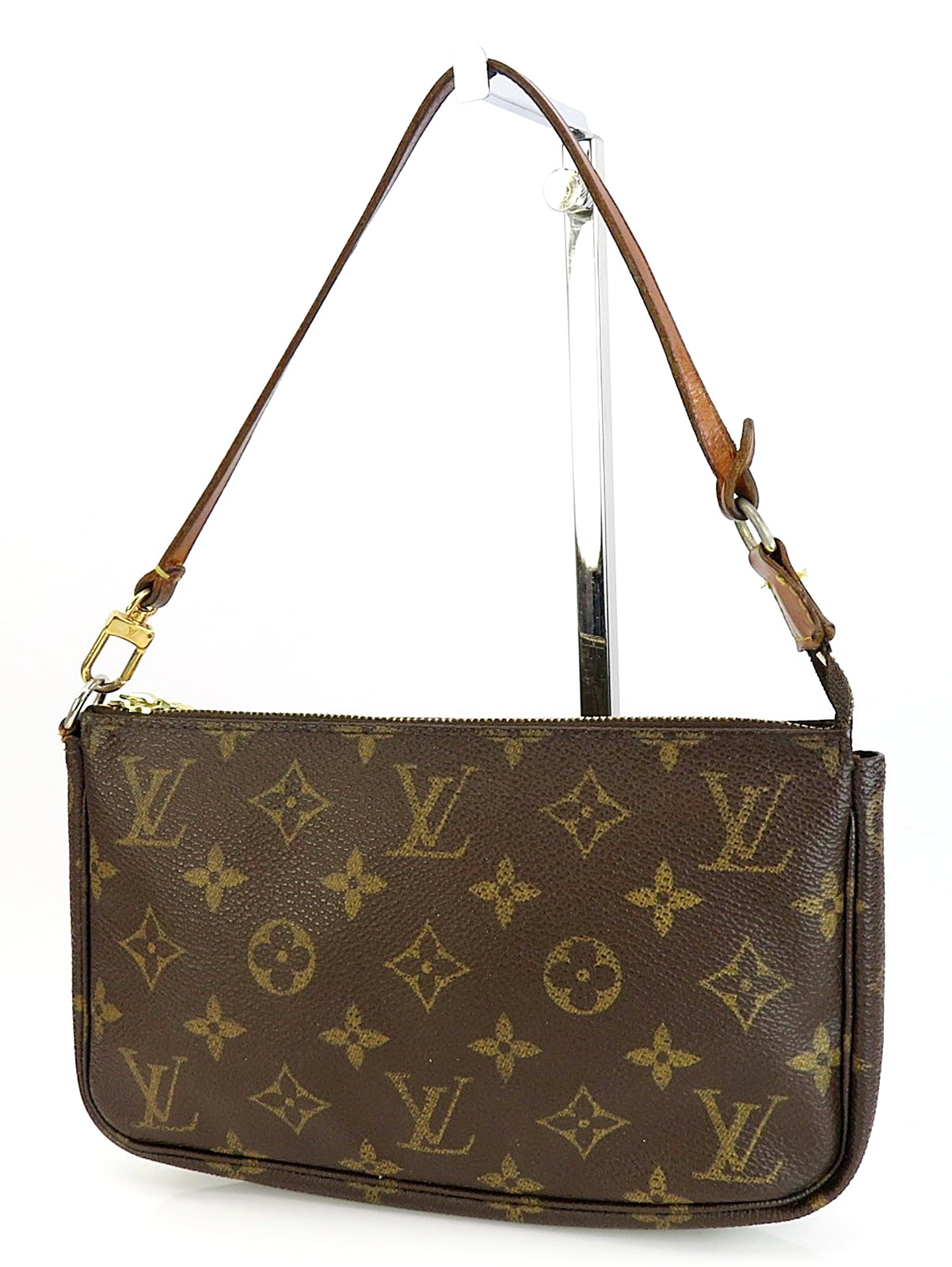 Authentic LOUIS VUITTON Accessory Pochette Monogram Tote Hand Bag #62948