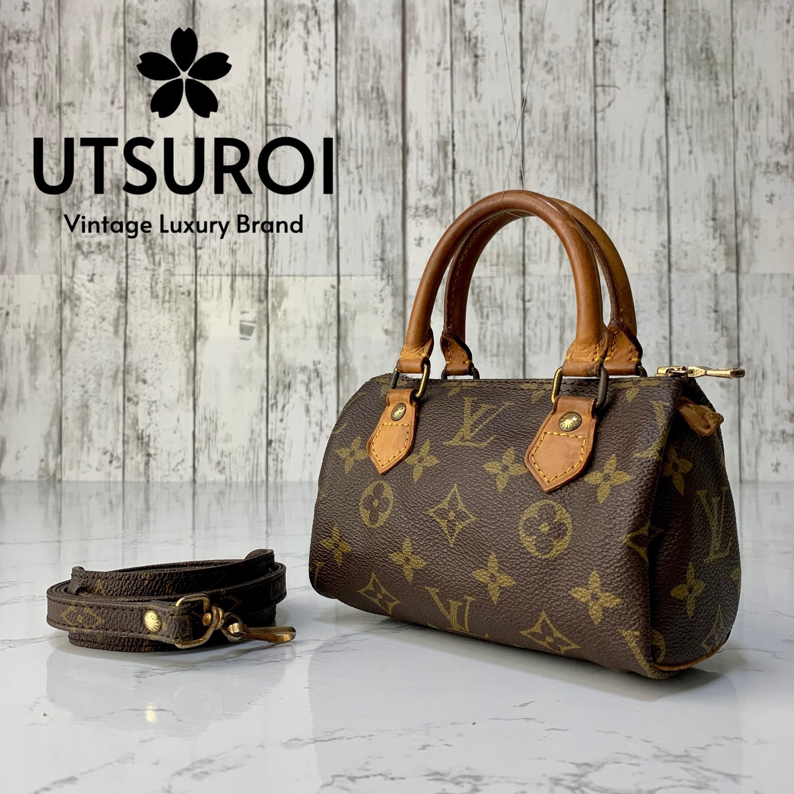 LOUIS VUITTON Mini Speedy Monogram 2Way Shoulder Handbag Authentic【Condition:A】