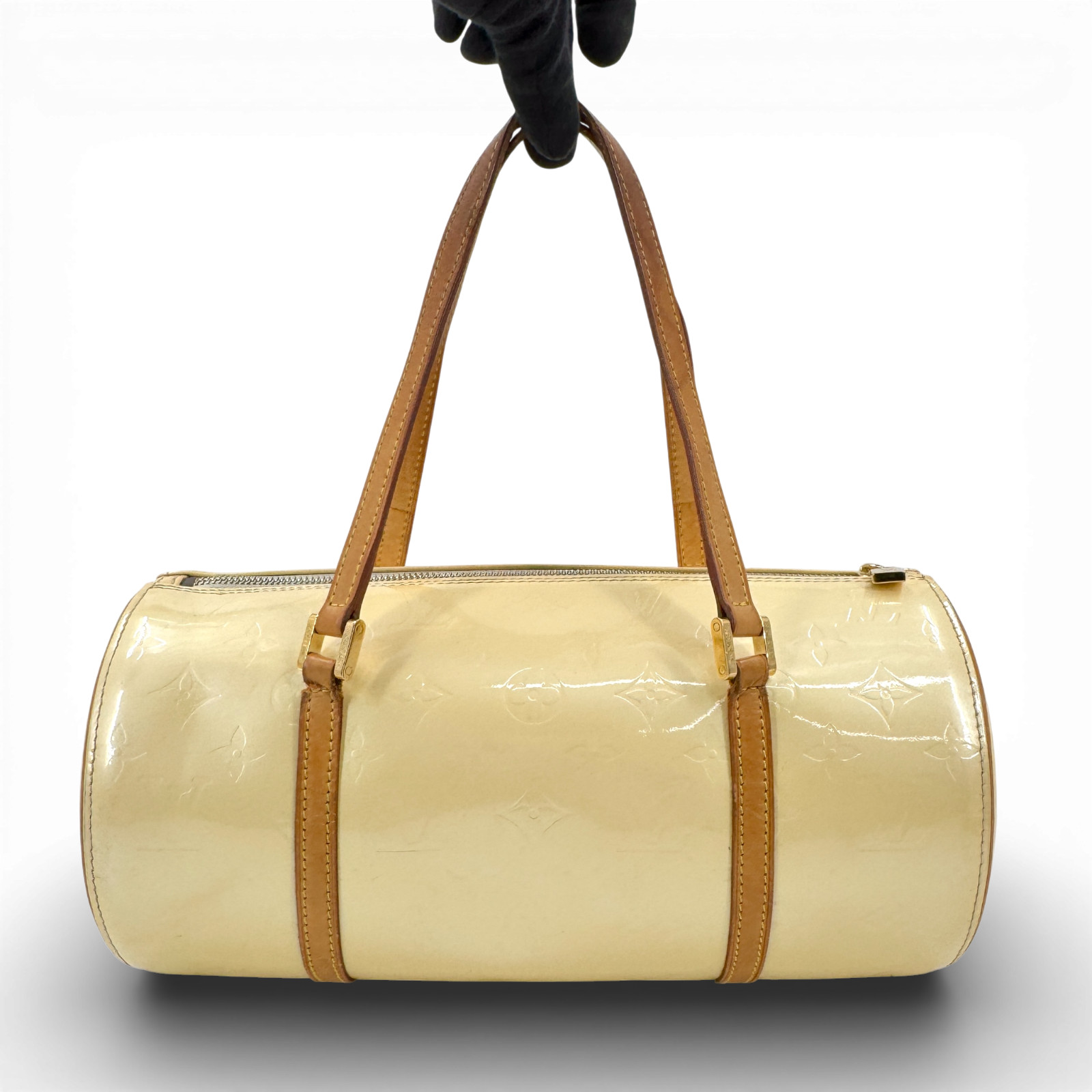 Auth LOUIS VUITTON Monogram Vernis Cream Bedford M91331 Ladies Handbag KB841