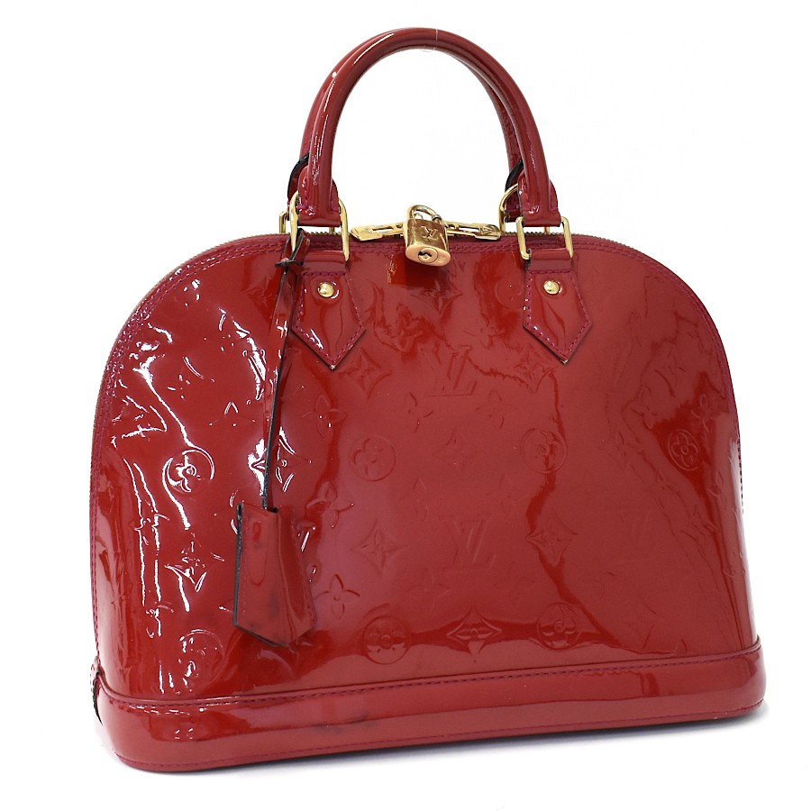 LOUIS VUITTON Vernis Alma PM Rose Indien M91770 Hand Bag Patent Leather T10E