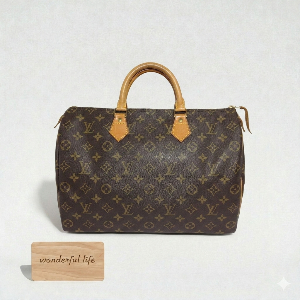 LOUIS VUITTON SPEEDY 35 HANDBAG M41524 PURSE MONOGRAM CANVAS vintage MO00076