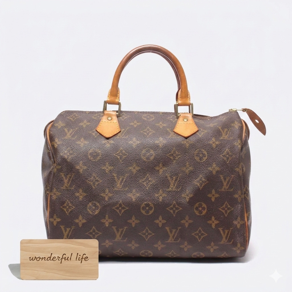 Authentic Louis Vuitton Monogram Speedy 30 M41526 Handbag LV unisex MO00139