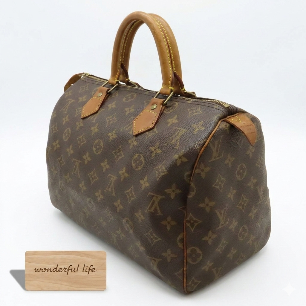 Authentic Louis Vuitton Monogram Speedy 30 M41526 Handbag LV unisex MO00147