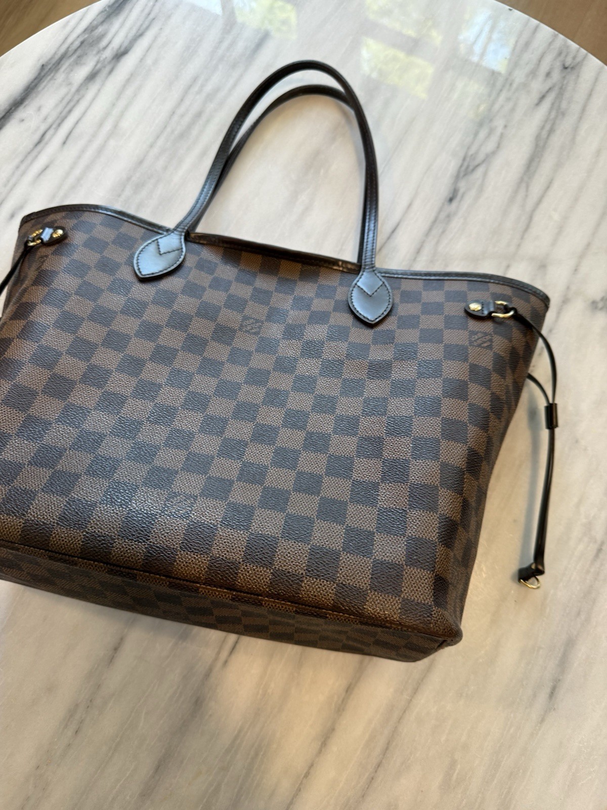 Louis Vuitton Damier Neverfull MM Shoulder Tote Bag