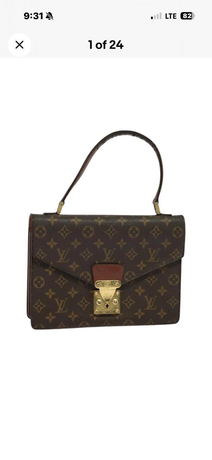 LOUIS VUITTON Monogram Concorde Hand Bag M51190 LV Auth BA3163