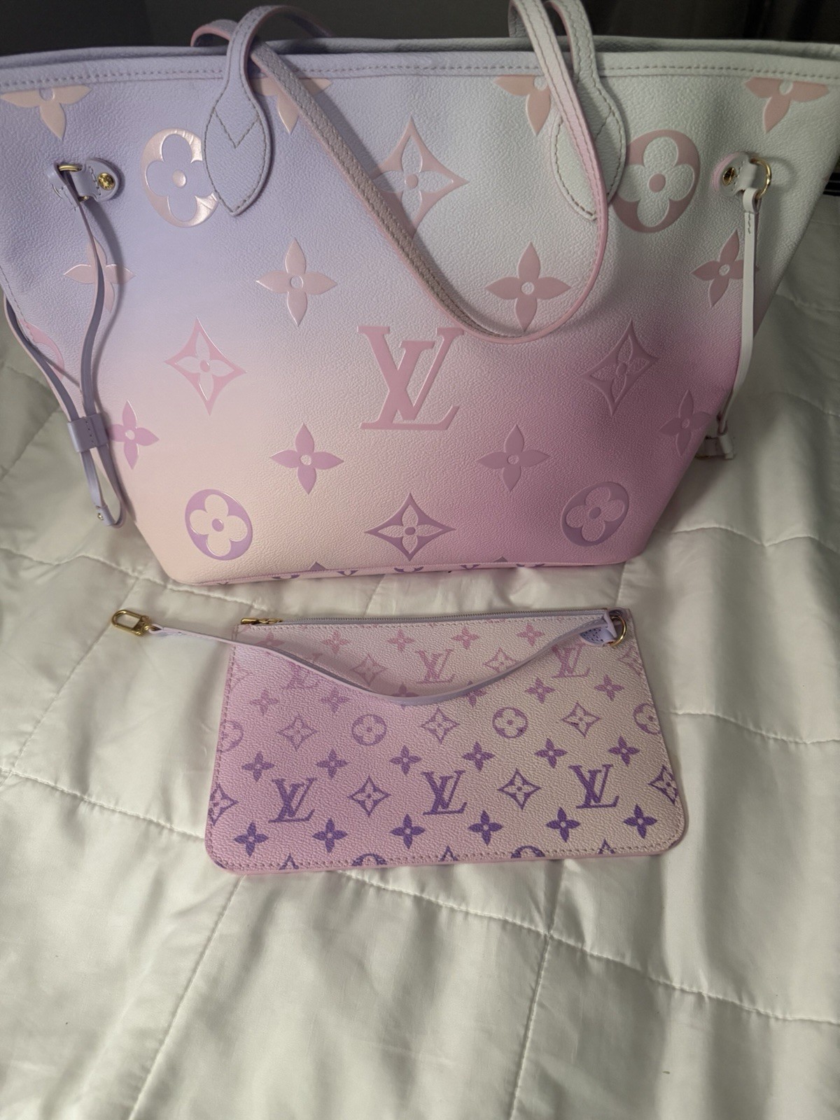 Louis Vuitton Neverfull Sunrise Pastel Tote Monogram with Removable Pouch
