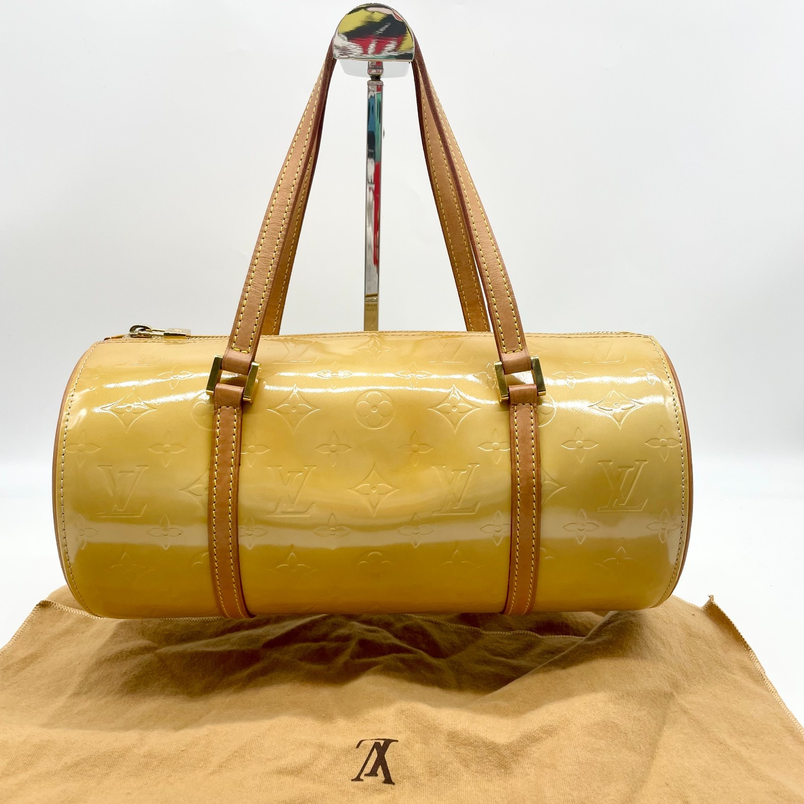LOUIS VUITTON Vernis Handbag Bedford Yellow Patent Leather M91006 VI0090 Auth