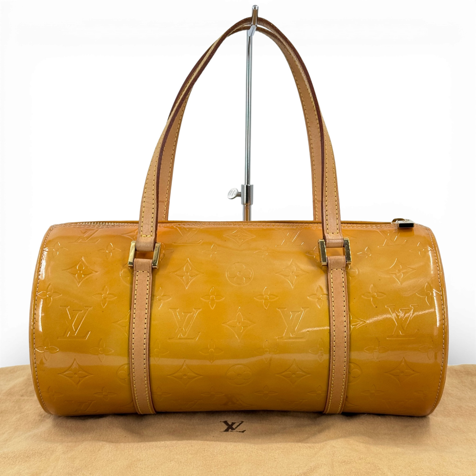 Auth LOUIS VUITTON Monogram Vernis Yellow Bedford M91006 Ladies Handbag KC627