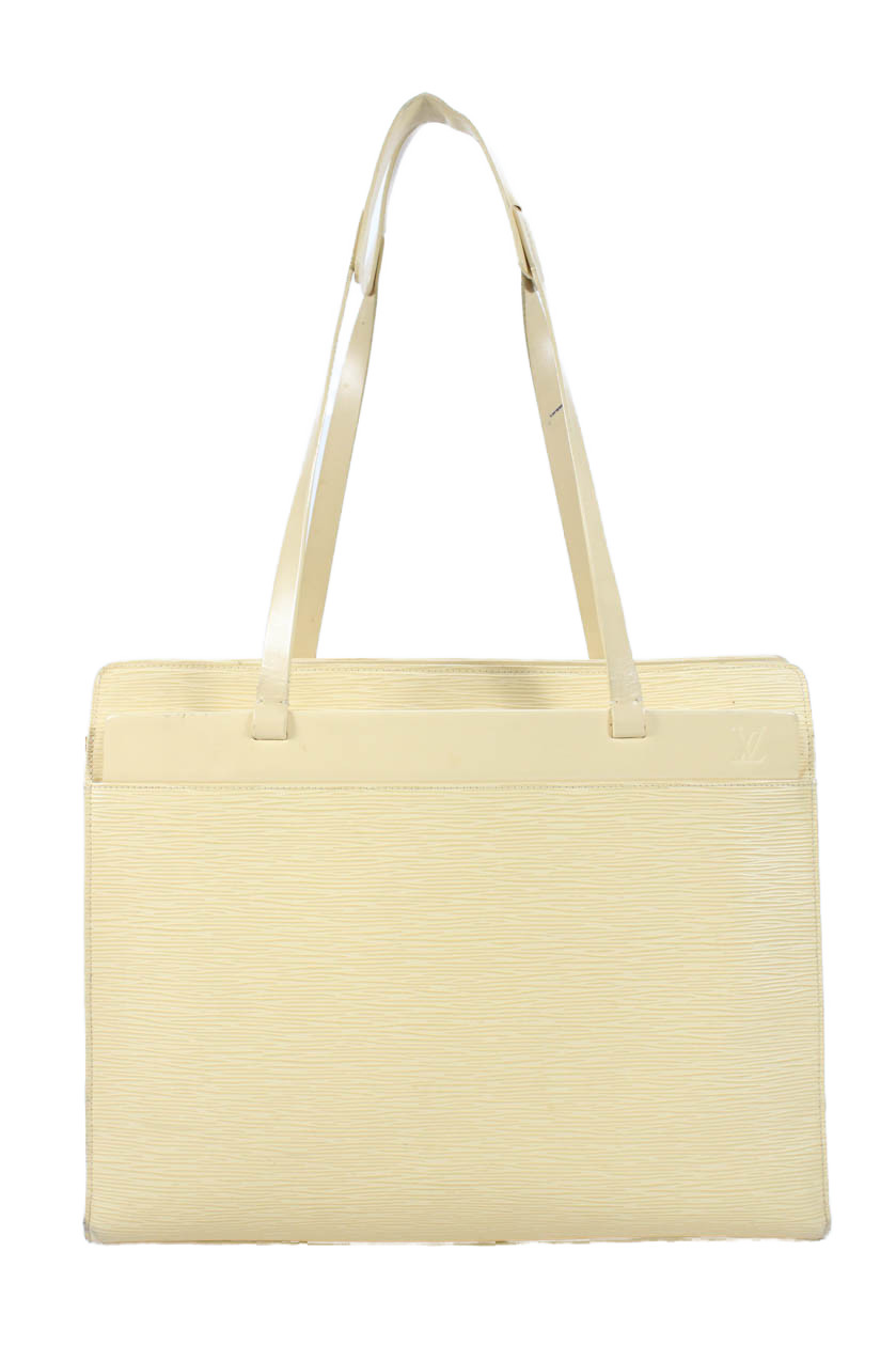 Louis Vuitton Womens Double Handle Epi Leather Croisette PM Tote Handbag Vanilla
