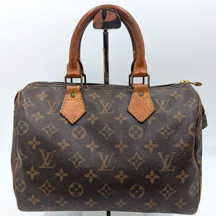 Louis Vuitton Monogram Speedy 25 Leather Fabric Brown Handbag M41528 MO00032