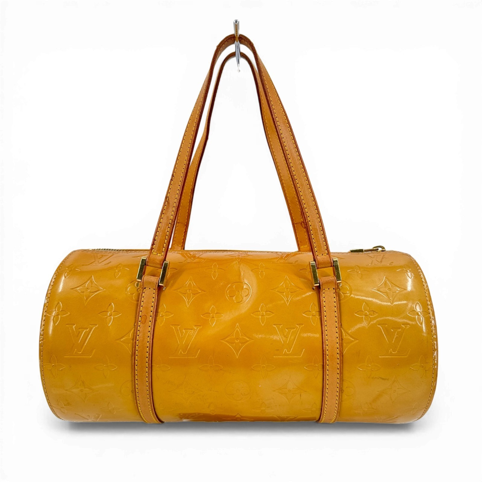 Auth LOUIS VUITTON Monogram Vernis Yellow Bedford M91006 Ladies Handbag KC718
