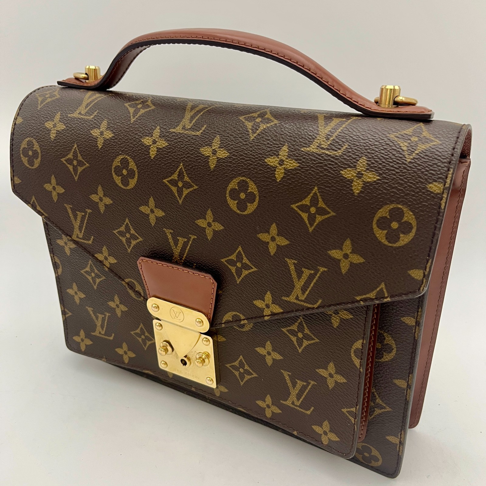 LOUIS VUITTON Monceau 28 2Way Shoulder Hand Bag Monogram Leather M51185 D300
