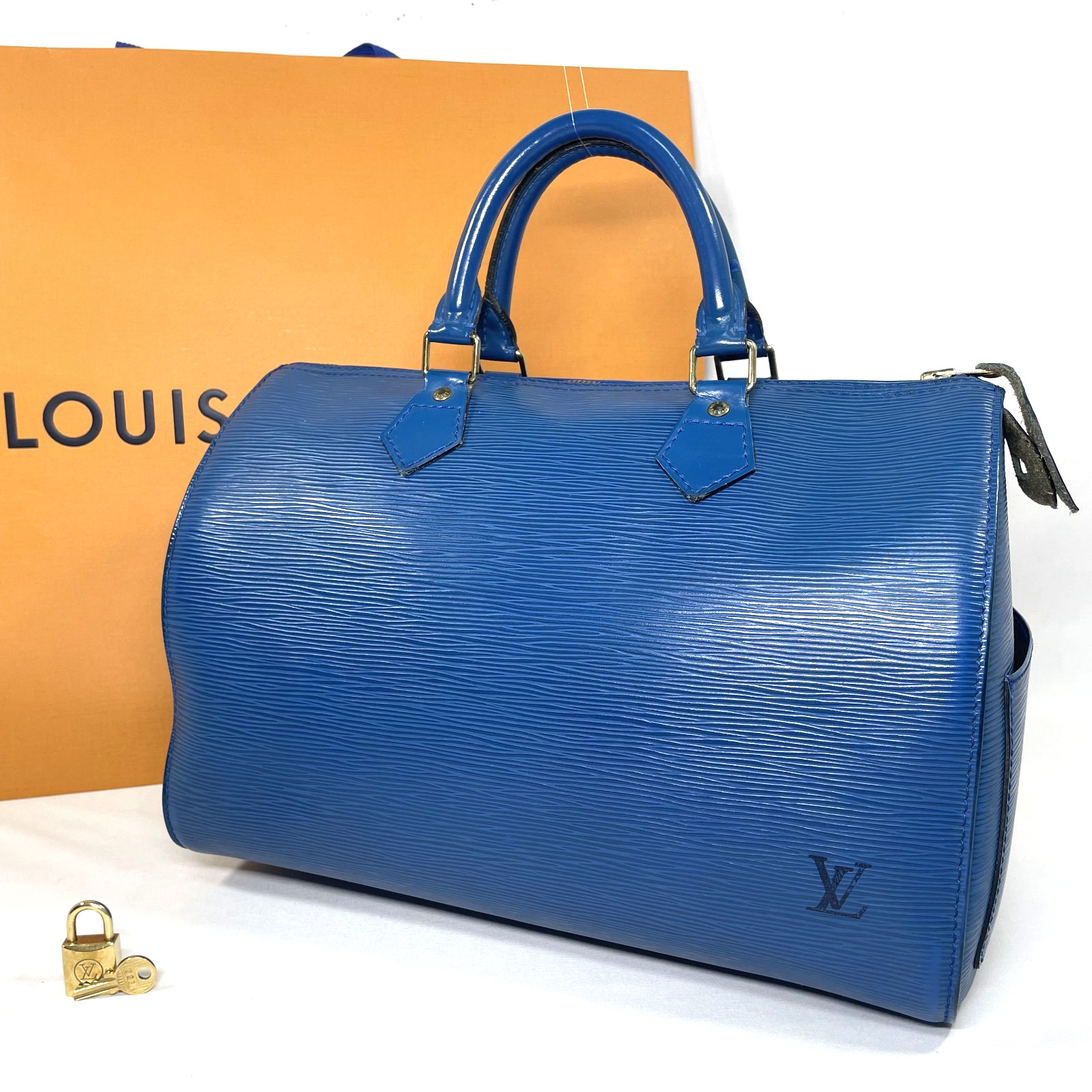 LOUIS VUITTON Hand Bags Speedy 25 Epi Toledo Blue M43015 Mini Boston Authentic